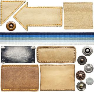 皮革标签与钮扣免抠