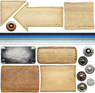 皮革标签与钮扣免抠