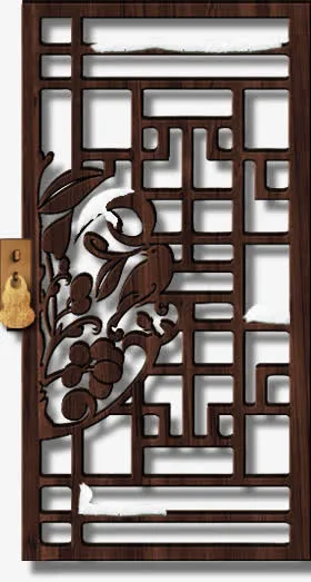 窗棂左边带锁的窗棂免抠