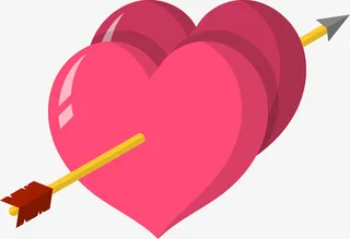 情人节中箭的爱心免抠