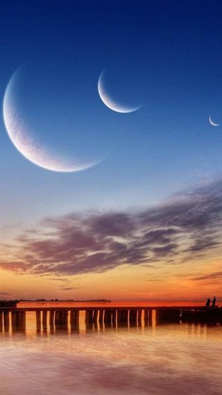 夜晚蓝天海景H5背景高清