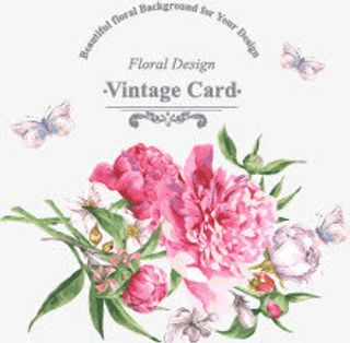 欧式复古手绘水彩花朵免抠