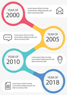 彩色圆圈时间轴图表免抠标签元素