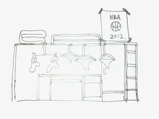 学生宿舍简笔画免抠