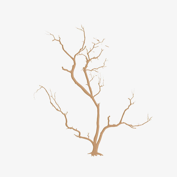 现代简约黄色树枝免抠