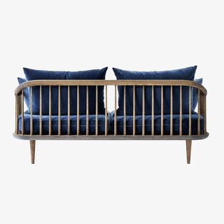 蓝色创意沙发背面免抠