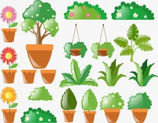 春天播种花草免抠