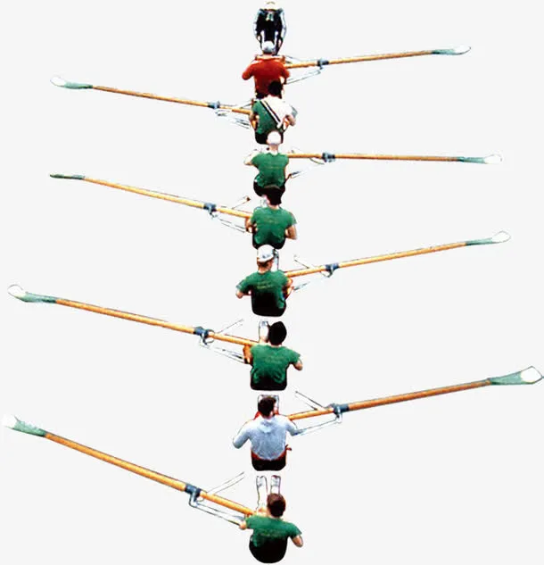 欢乐活动划龙舟人物免抠