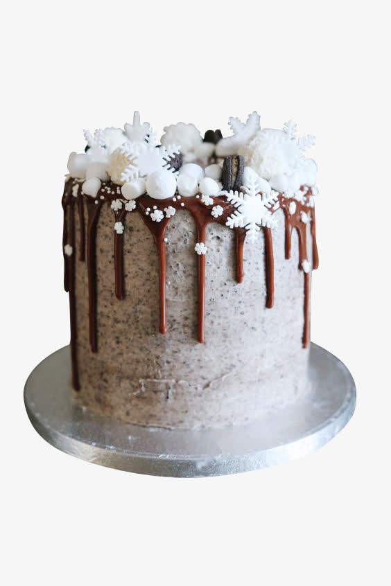 圣诞巧克力雪花蛋糕免抠