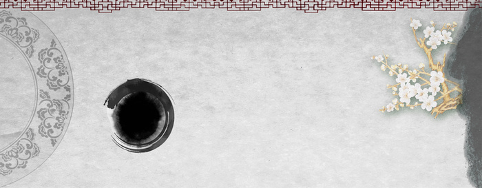 梨花水墨风宣传海报高清