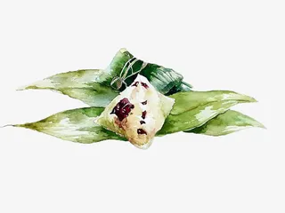 水彩粽子端午节手绘免抠