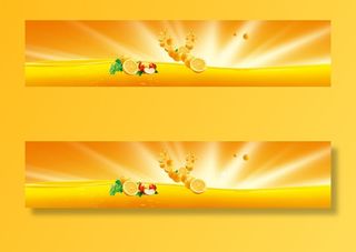 水果橙子背景banner免抠