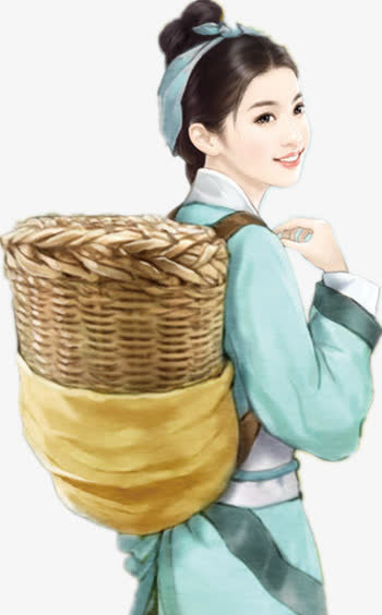 古风采药美女免抠