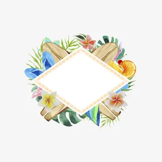 植物手绘标签免抠