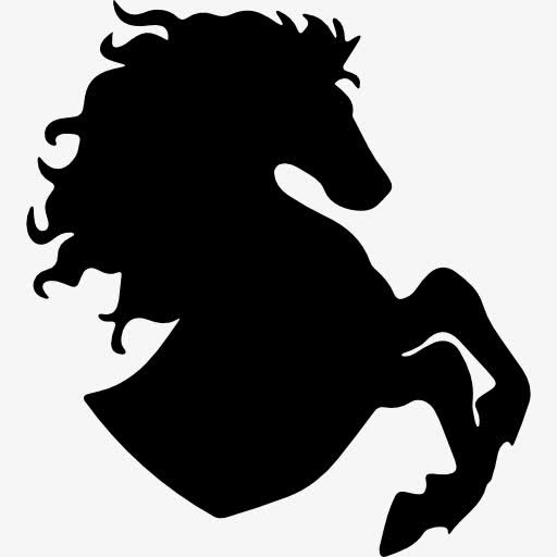 马与创意发型抬脚右侧视图图标免抠