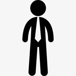 站在正面的生意人打领带图标免抠