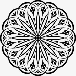 黑色螺旋花纹装饰图免抠