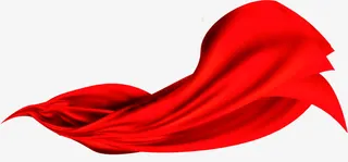 中国风红色国庆丝带免抠