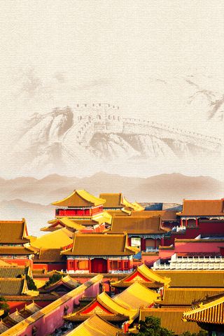 北京故宫博物院旅游广告海报背景素材高清
