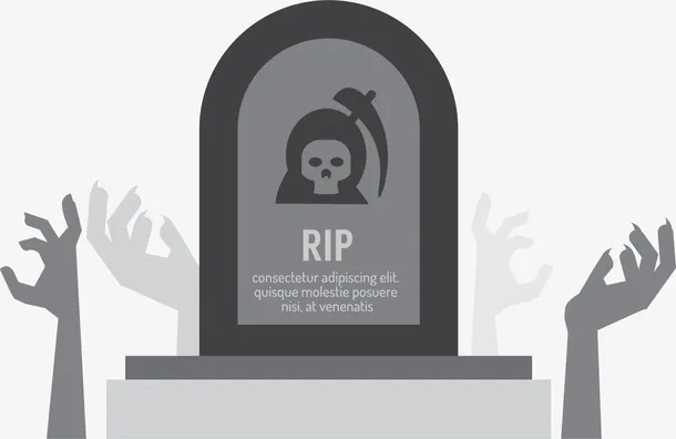 灰色墓碑僵尸免抠