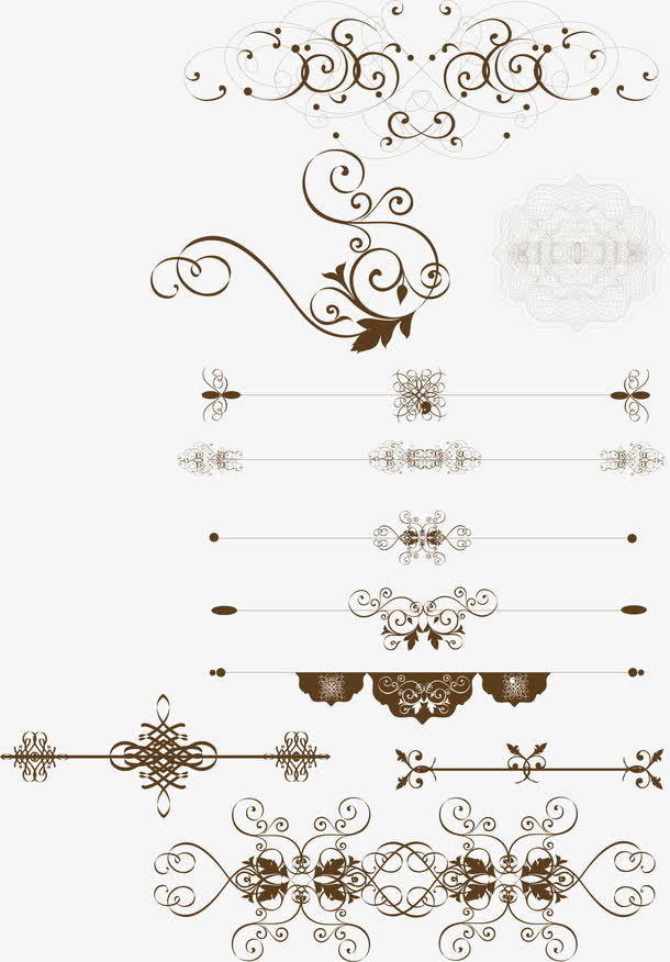 矢量古典花纹素材免抠