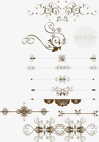 矢量古典花纹素材免抠
