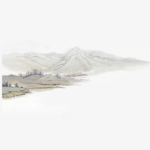中国国画山水免抠