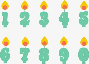 数字生日蜡烛免抠