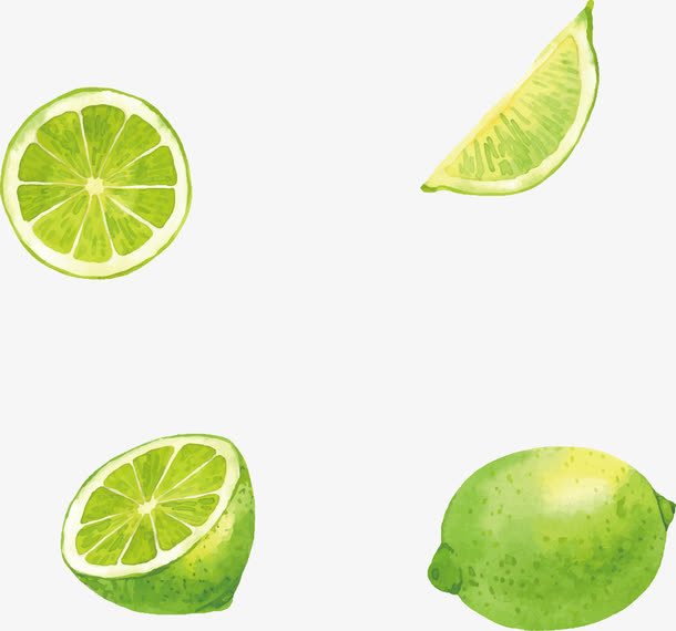 手绘青柠免抠