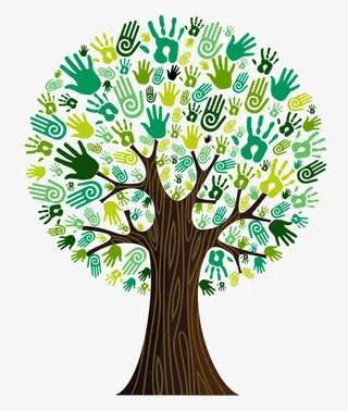 爱心大树留守儿童免抠