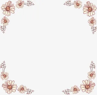 黄色清新花藤框架免抠