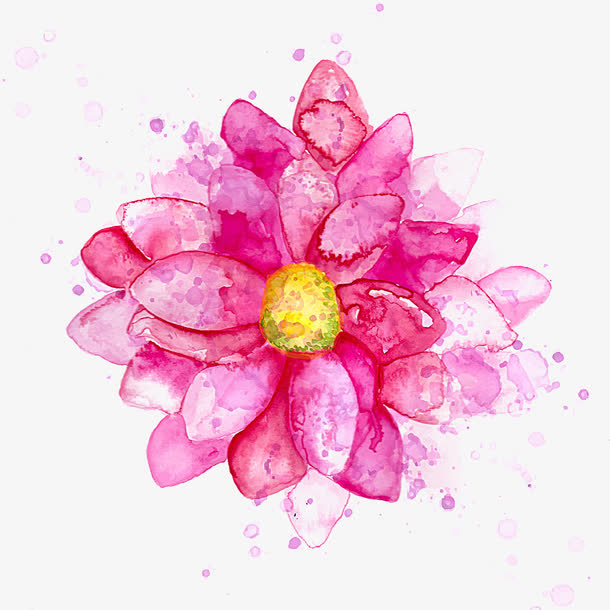 水彩墨花朵免抠