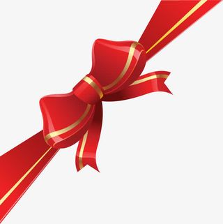 礼物盒彩带结免抠