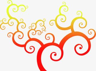 渐变中式花纹大树免抠