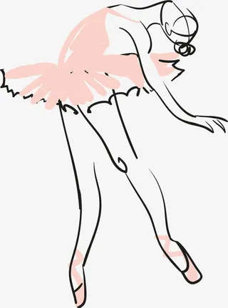 粉色芭蕾舞女郎矢量素材免抠