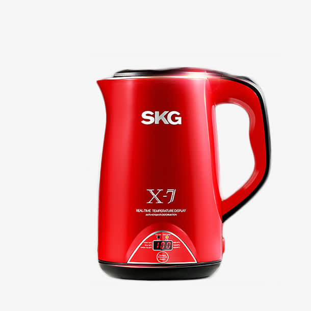 SKG红色全自动保温烧水壶免抠