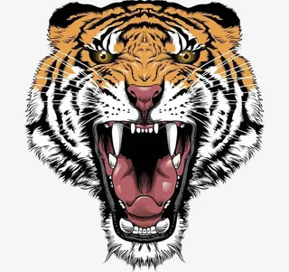 卡通张嘴的老虎免抠