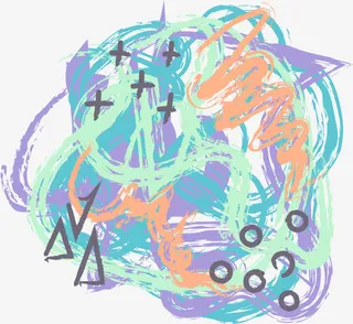 抽象印象派涂鸦免抠