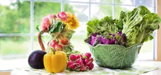 简约素雅蔬菜海报背景高清