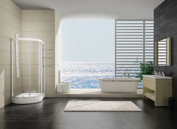 海边浴室家居生活免抠