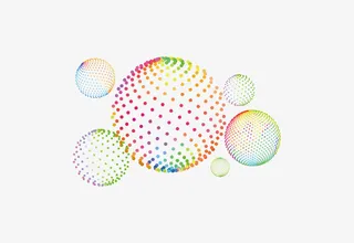彩色科技感圆球设计素材免抠