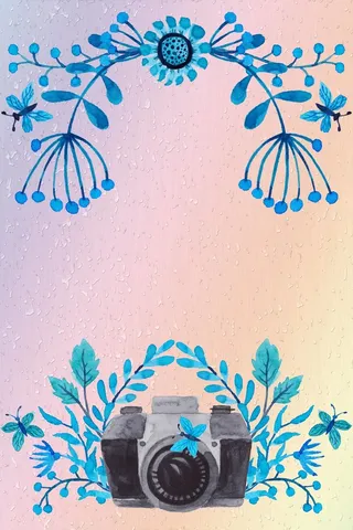 水彩花瓣相机粉色浪漫唯美广告背景高清