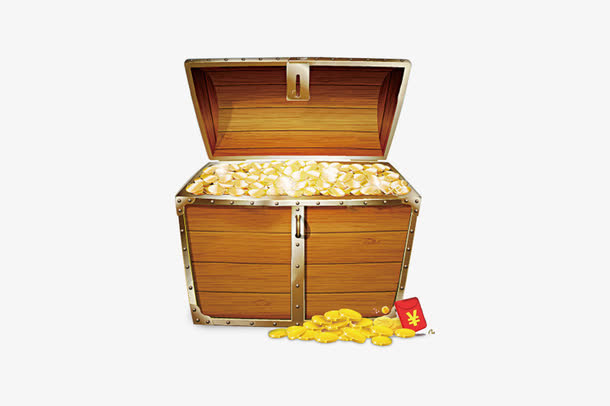 欧式宝箱现金红包免抠