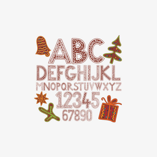 节日装饰字母数字免抠