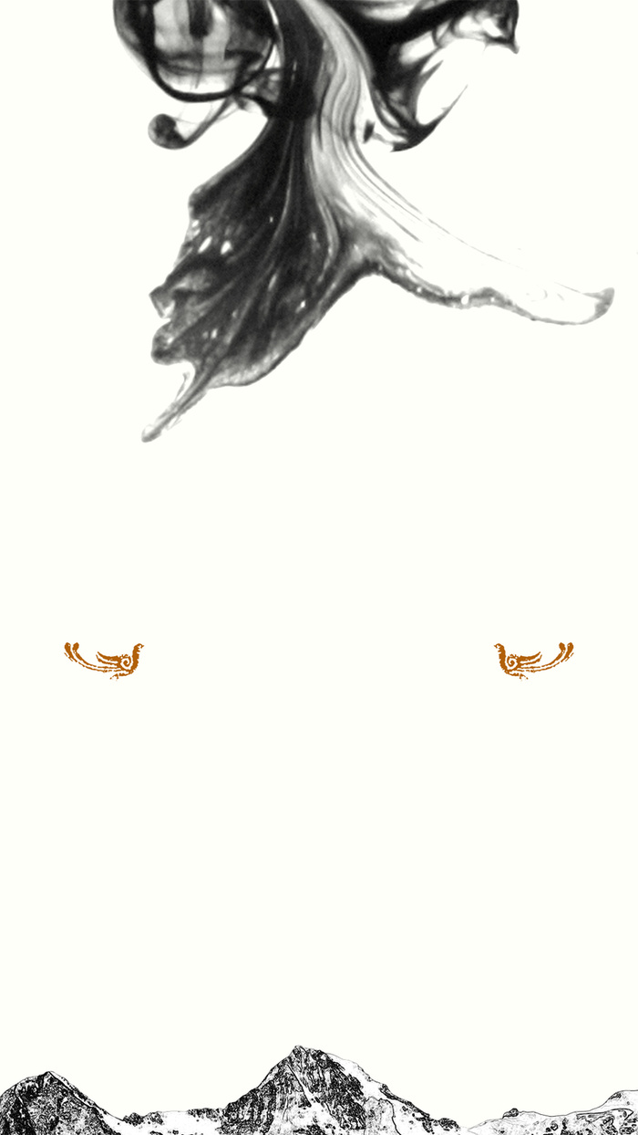 水墨山水典雅黑白h5背景图高清