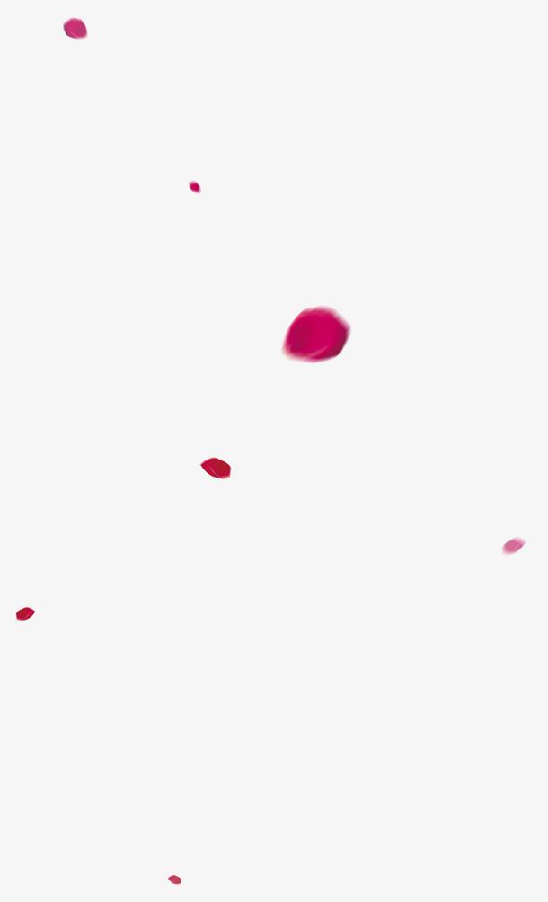 红色简约花瓣飘落漂浮素材免抠