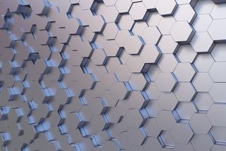 六边形立体几何蓝光科技感墙面背景高清