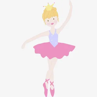 可爱的卡通芭蕾舞女孩插画免抠广免抠