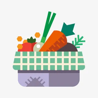 蔬果布框矢量扁平素材免抠