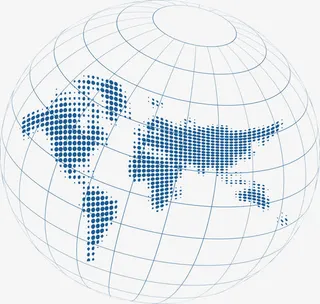 蓝色创意地球设计图免抠